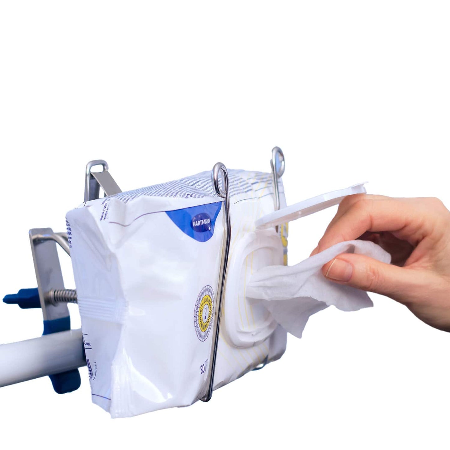 Flexi-Halter für Flowpacks aus Metall - variabel für verschiedene Packungsgrößen - Med-Praxisbedarf