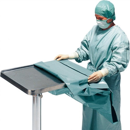 Foliodrape Instrumententisch-Bezug - sterile Polyethylen-Abdeckung mit saugfähiger Schicht - Med-Praxisbedarf
