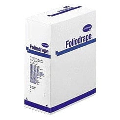 Selbstklebende Foliodrape OP-Lochtücher - Detailansicht des Lochdurchmessers und der Klebefläche - Med-Praxisbedarf