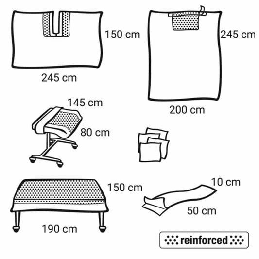 Foliodrape Protect Plus Universal-Schlitztuch-Set I - steriles Abdeckset für chirurgische Eingriffe mit Schlitztuch - Med-...