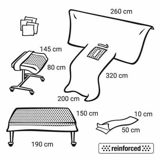 Foliodrape Wirbelsäulen-Set - steriles Einweg-Set für chirurgische Eingriffe an der Wirbelsäule - Med-Praxisbedarf