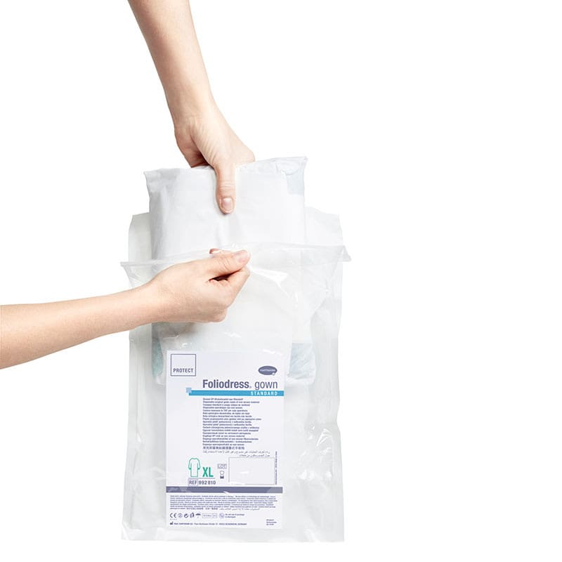 Einmal-OP-Mantel Foliodress Protect - Standard-Ausführung, steril verpackt für den Klinikeinsatz - Med-Praxisbedarf