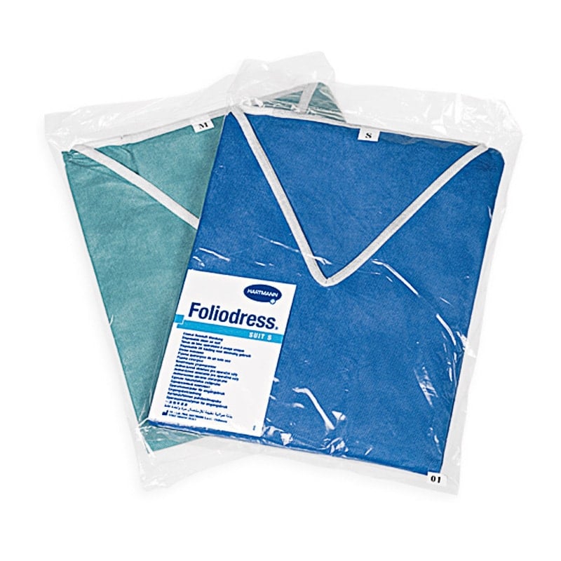 Foliodress suit OP-Bekleidung OP-Set - Vlies-Material, praktischer Karton mit 50 Sets - Med-Praxisbedarf