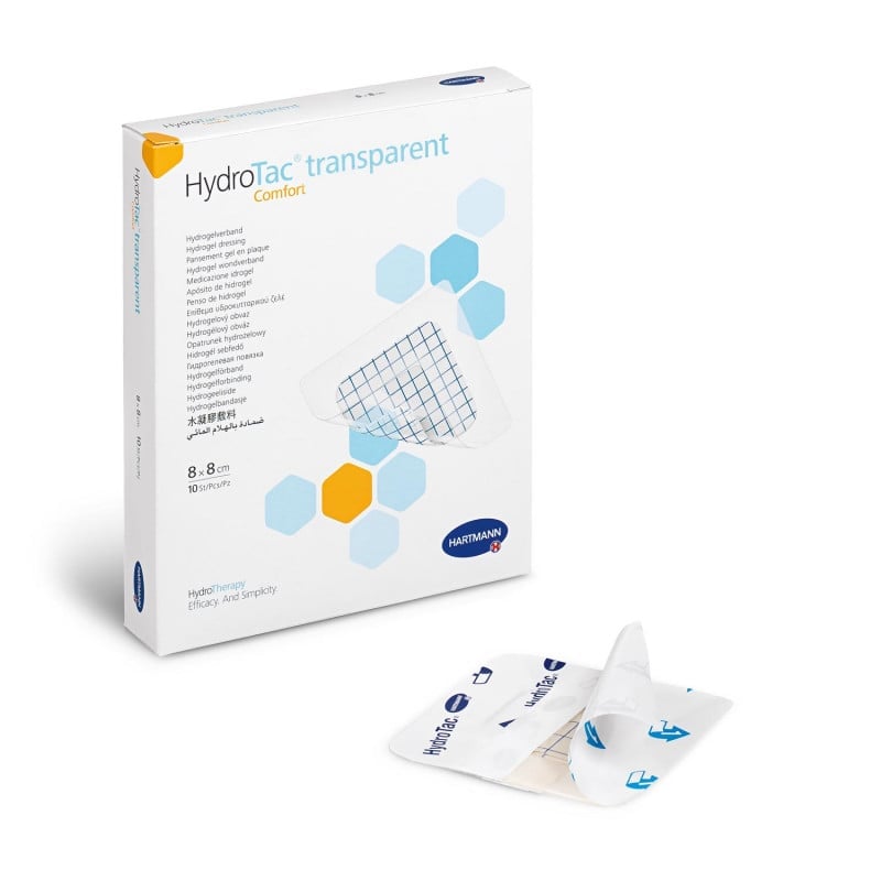 HydroTac transparent comfort Gelverband mit Kleberand - transparenter Wundverband - Med-Praxisbedarf