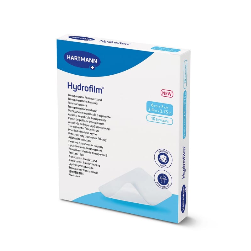 Hydrofilm Transparentverband trockene Wunden - für leicht exsudierende Wunden, atmungsaktiv - Med-Praxisbedarf