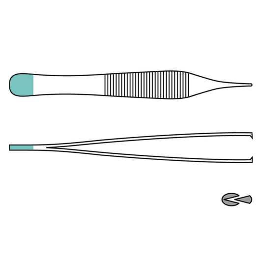 Micro-Adson Pinzette chirurgisch 12 cm - Einmalinstrument von Hartmann für präzises Arbeiten - Med-Praxisbedarf