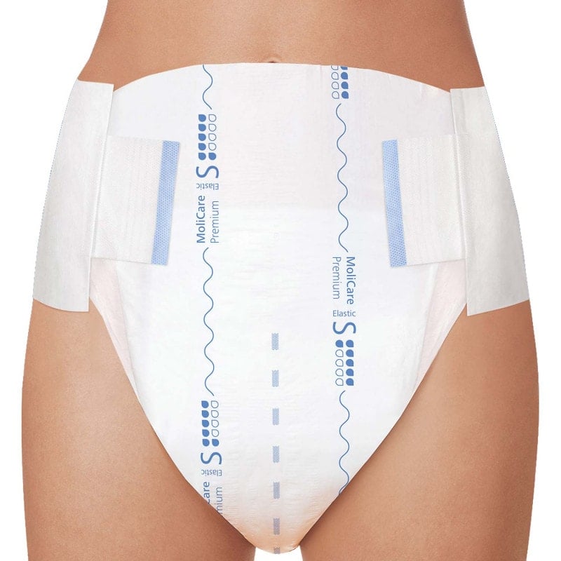 Inkontinenzslip MoliCare Premium Elastic - Frontansicht des Slips mit wiederverschließbaren Tapes - Med-Praxisbedarf