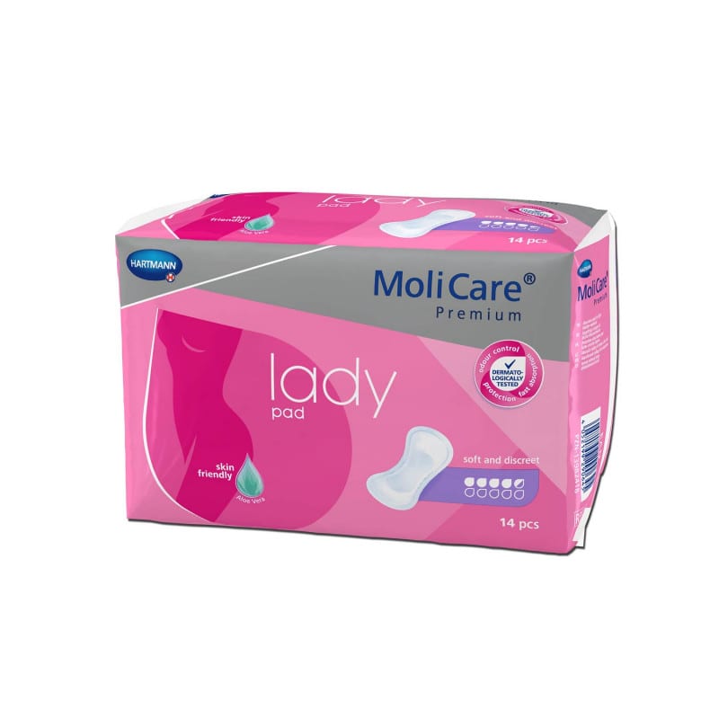 MoliCare Premium lady pad Produktdetail - zeigt Größe und Schutzniveau der Einlage - Med-Praxisbedarf