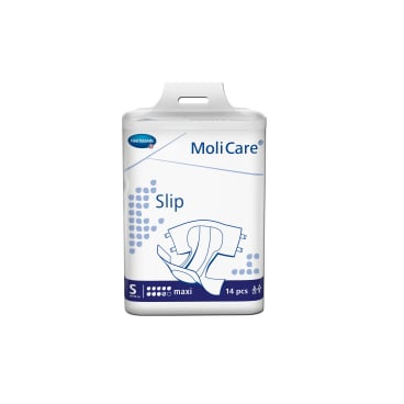 MoliCare Slip maxi 9 Tropfen Detail - Saugstärke-Indikator und atmungsaktive Außenschicht - Med-Praxisbedarf