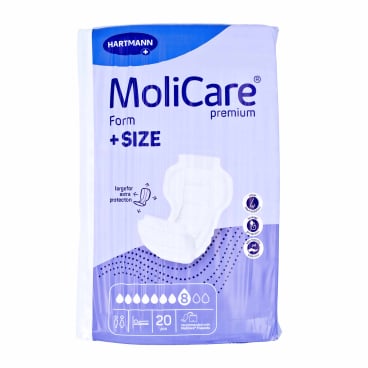 MoliCare Form +SIZE Einlage 8 Tropfen im Querschnitt - mit Saugkern und Trockenschicht - Med-Praxisbedarf