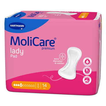 Seitenansicht der MoliCare premium lady Pad - anatomische Form für diskreten Schutz - Med-Praxisbedarf