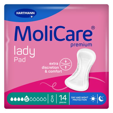 MoliCare premium lady Pad für mittlere Inkontinenz - saugstarke Einlagen im Größenvergleich - Med-Praxisbedarf