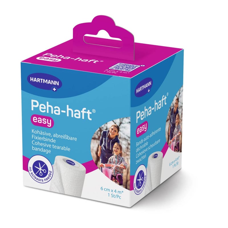 Peha-haft easy Fixierbinde - Elastische, kohäsive Binde mit 100% Dehnbarkeit - Med-Praxisbedarf