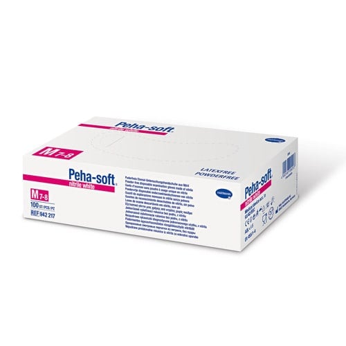 Peha-soft nitrile white Einweghandschuhe - weiße Nitrilhandschuhe, latexfrei für Allergiker - Med-Praxisbedarf