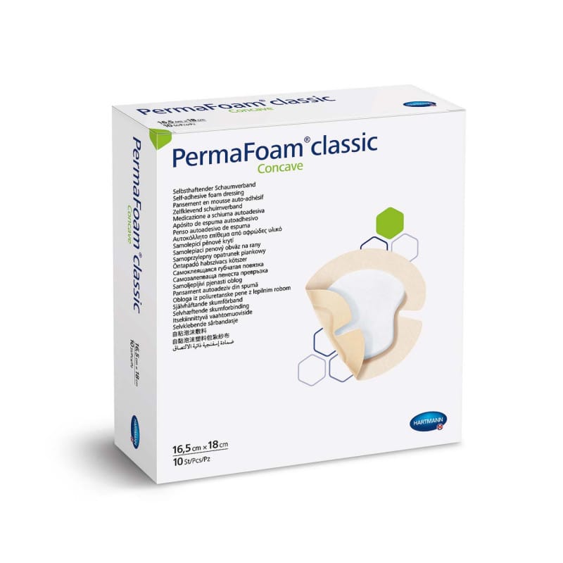 PermaFoam Classic Concave Schaumverband - hydrophiler Polymerverband 16,5x18 cm, konkav - Med-Praxisbedarf