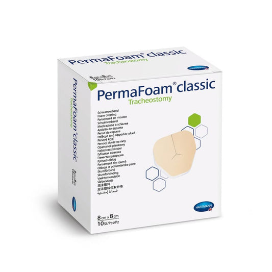 PermaFoam Classic Tracheostomy Verband - Schaumverband mit Y-Schnitt für Tracheostoma, Eintrittsstellen - Med-Praxisbedarf