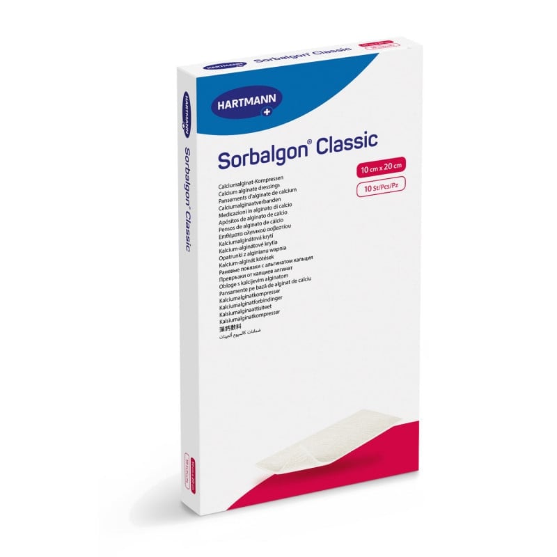 Sorbalgon Classic Calcium-Alginat Kompresse - sterile Wundauflage mit starker Saugfähigkeit - Med-Praxisbedarf