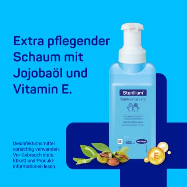 Sterillium foam extra care im praktischen Taschenformat 100ml - Desinfektionsschaum für unterwegs - Med-Praxisbedarf