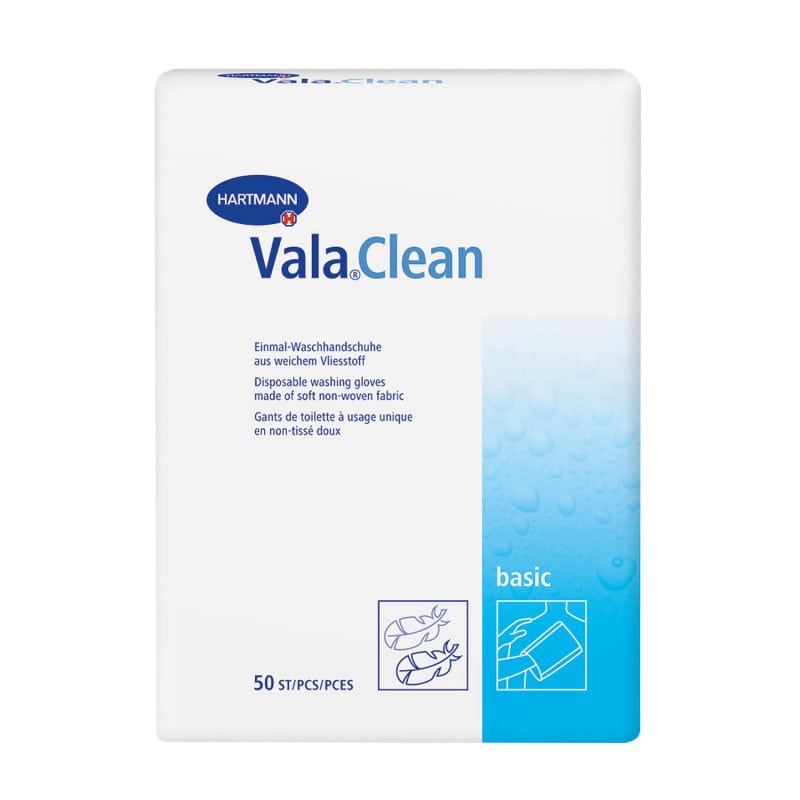 Vala Clean basic Waschhandschuhe - weiche Einweg-Waschhandschuhe für die tägliche Patientenhygiene - Med-Praxisbedarf