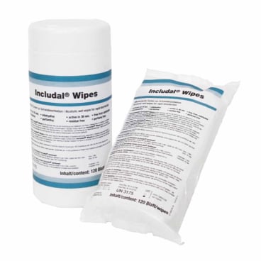 MYXAL Includal Wipes Desinfektionstücher - weiche Tücher mit alkoholischer Lösung, für Oberflächen - Med-Praxisbedarf