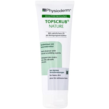 Handreiniger TOPSCRUB NATURE im Einsatz - entfernt ölige und pigmentierte Verschmutzungen - Med-Praxisbedarf