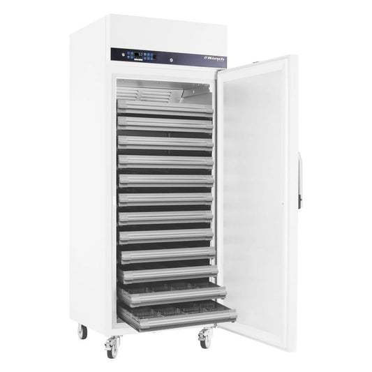 Fahrbarer Arzneimittelkühlschrank Kirsch MED-720 - 12 Aluminium-Schubladen, mobil - Med-Praxisbedarf
