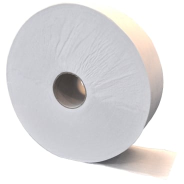 Jumbo-Toilettenpapier 380m hochweiß - 2-lagiges Tissue, extra lange Rolle für Großverbraucher - Med-Praxisbedarf