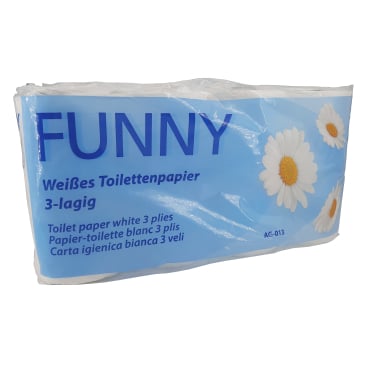 Toilettenpapier Tissue 3-lagig hochweiß - aus 100% Zellstoff von Plock GmbH - Med-Praxisbedarf