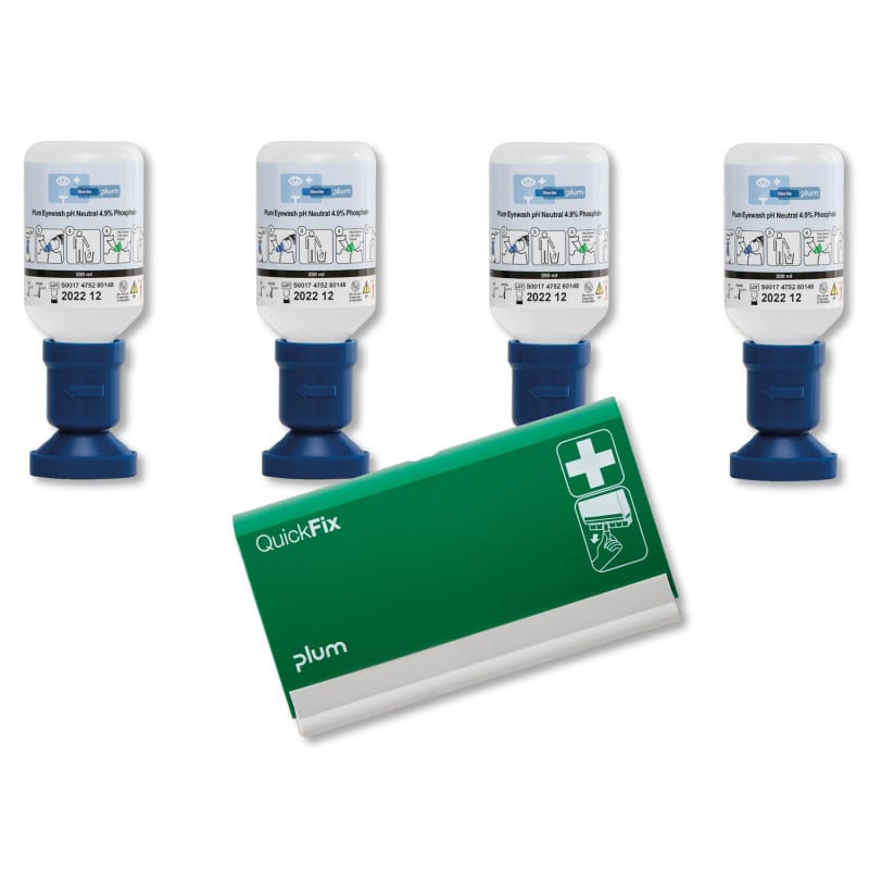 Augenspüllösung Aktions-Pack von Plum - Komplettset für die Augennotfallversorgung in Arztpraxen - Med-Praxisbedarf