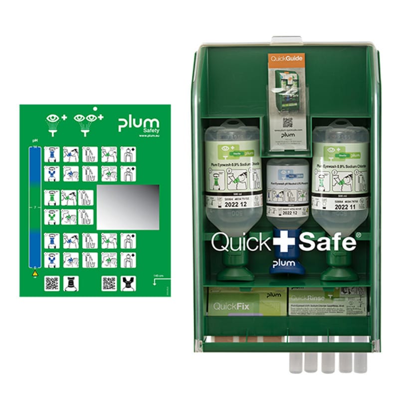 Plum QuickSafe Erste-Hilfe-Station wandmontiert - Maße 430x253x92 mm, Hilfe bei Verletzungen - Med-Praxisbedarf