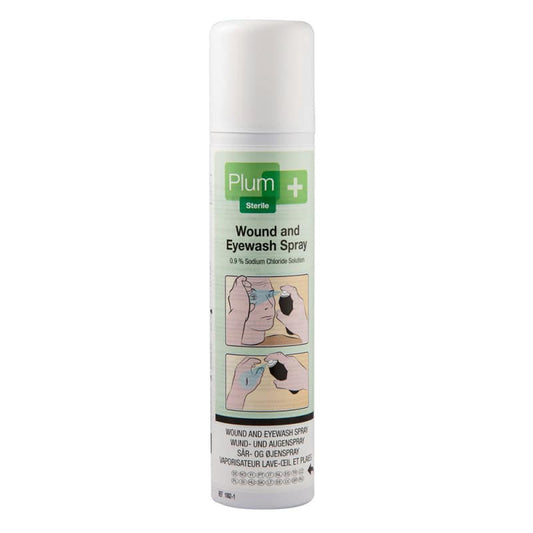Plum Wund- und Augenspray 0,9% NaCl - sterile Lösung für Wundreinigung und Augenspülung - Med-Praxisbedarf