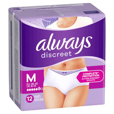 Always Discreet Höschen 6 Tropfen - Einweg-Inkontinenzslip, bequeme Passform, Normal-Größe - Med-Praxisbedarf