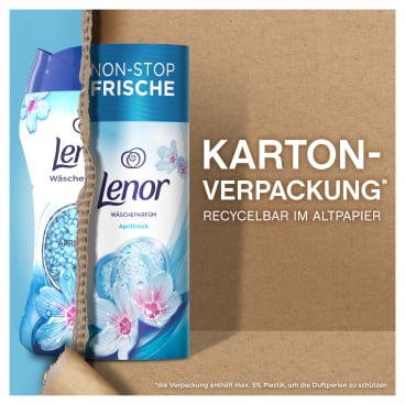 Aprilfrisch Wäscheparfüm von Lenor - Anwendung der Perlen für frisch duftende Praxistextilien - Med-Praxisbedarf