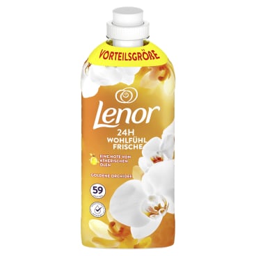 Lenor Weichspüler Goldene Orchidee - 1 Liter Flasche, entspannender Duft für Kliniktextilien - Med-Praxisbedarf