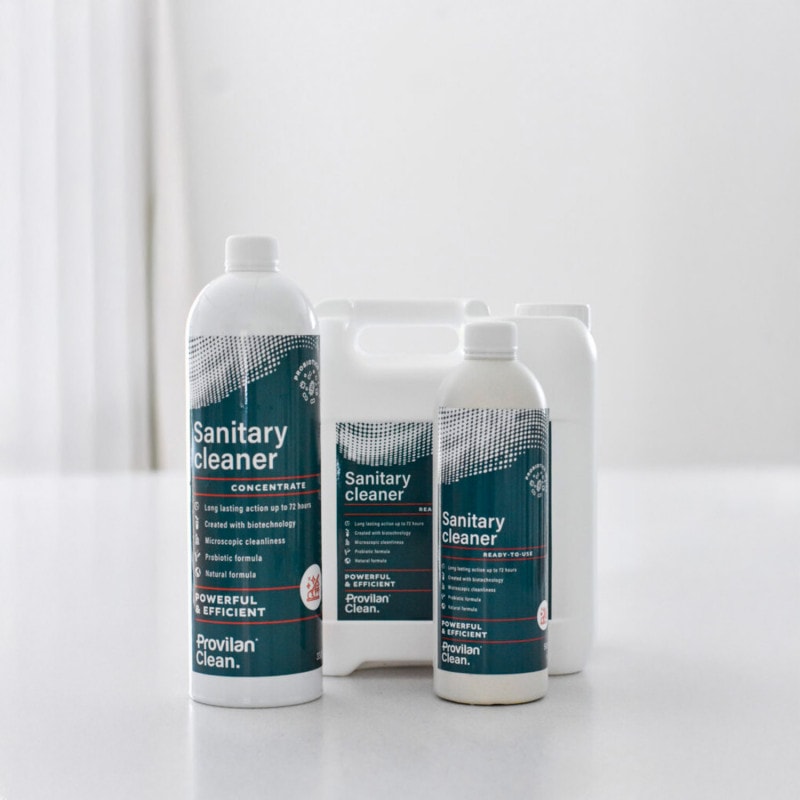 Sanitärreiniger Provilan Clean - mit aktiven Mikroorganismen für Sanitäranlagen - Med-Praxisbedarf