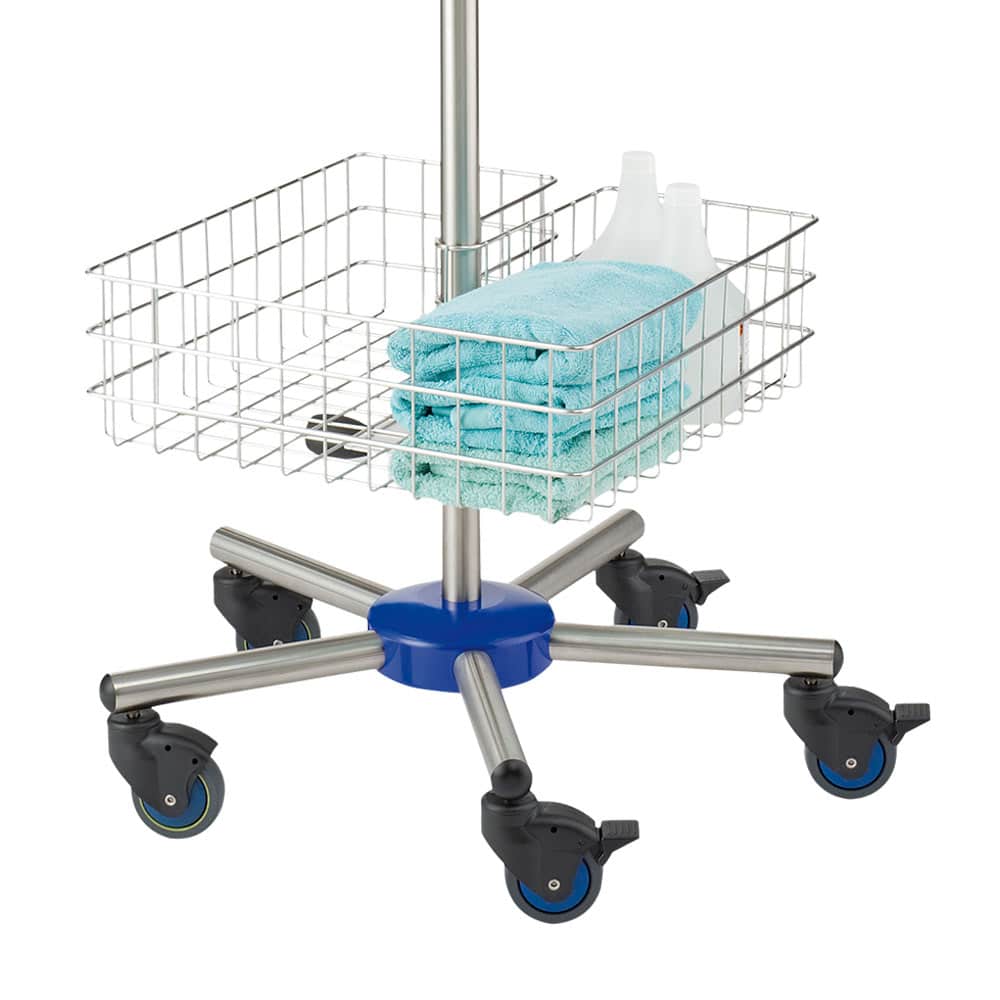 Mobiles Hygienecenter - Flexibler Wagen mit Händedesinfektionsmittel und Handschuhen - Med-Praxisbedarf