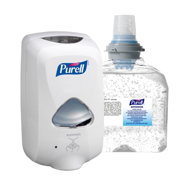 Purell TFX Starter-Kit - berührungsloser Spender mit 1200 ml Nachfüllung für Händedesinfektion - Med-Praxisbedarf