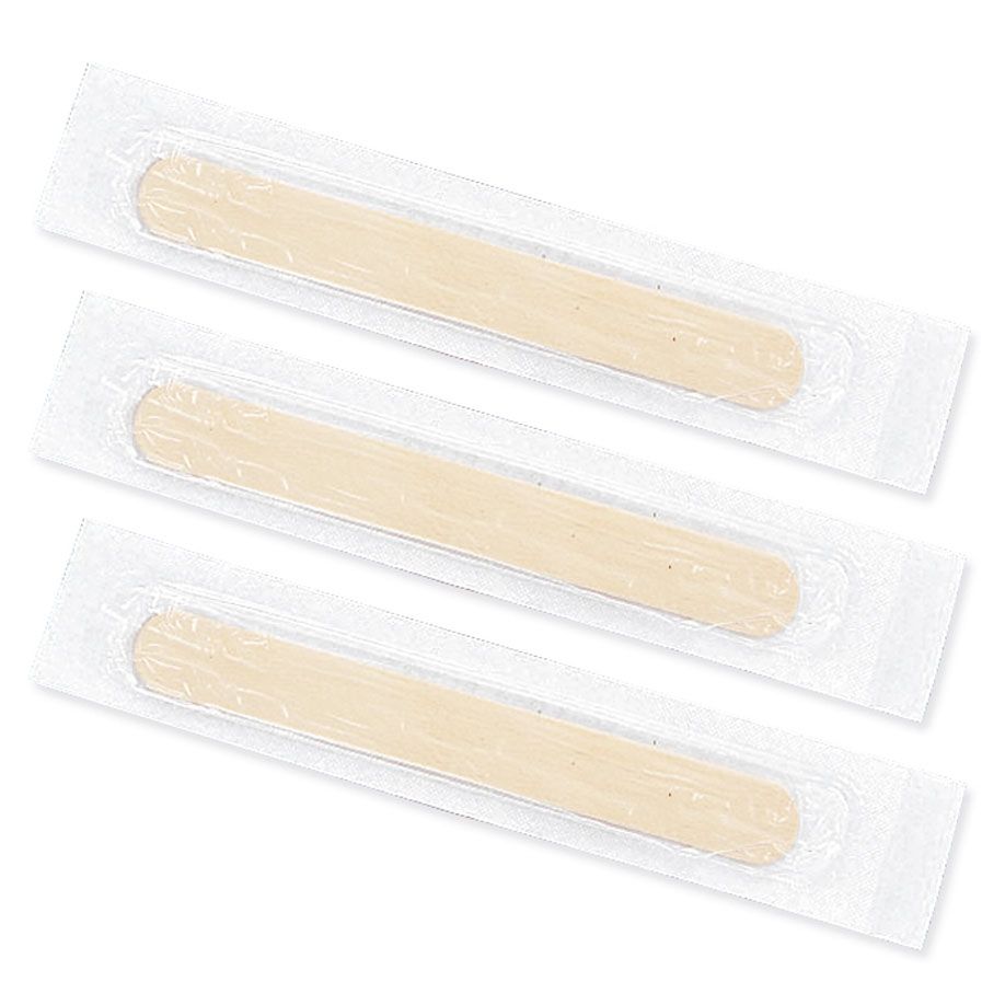 Mundspatel aus Holz steril - 150x18mm, für Rachenuntersuchungen, Einweg - Med-Praxisbedarf