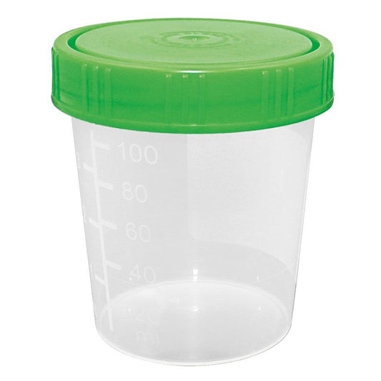 Urinbecher 100/125 ml mit Schraubdeckel - Packung mit 500 Stück für Praxis und Klinik - Med-Praxisbedarf