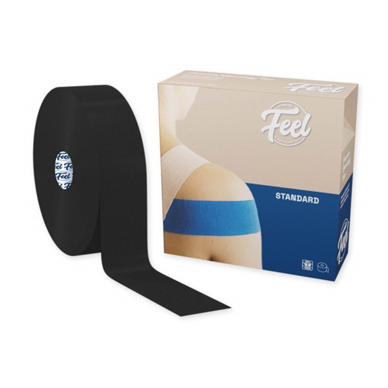 Feel Standard Tape Rolle in Schwarz - robustes Kinesiotape für therapeutischen Einsatz - Med-Praxisbedarf