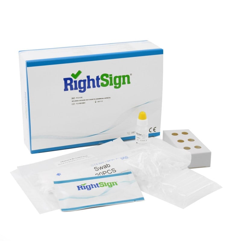 Right Sign Influenza A + B Schnelltest Nachweis von Virus-Antigenen für die Praxis - Med-Praxisbedarf