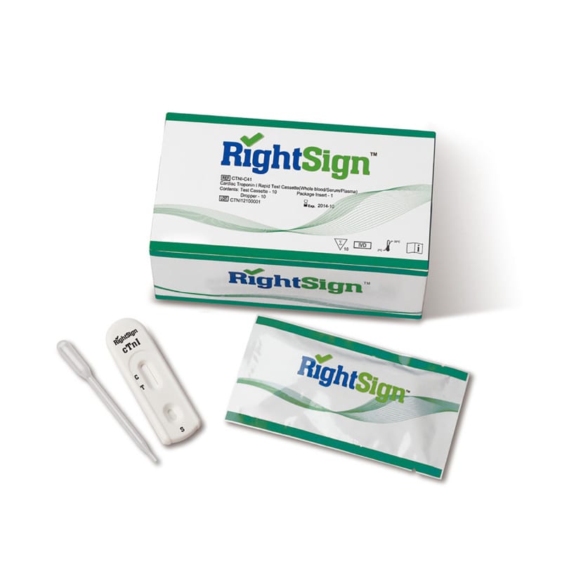 Right Sign cTnI Troponin-I Schnelltest 10 Stück Kassettenform für Herzinfarkt-Diagnostik - Med-Praxisbedarf