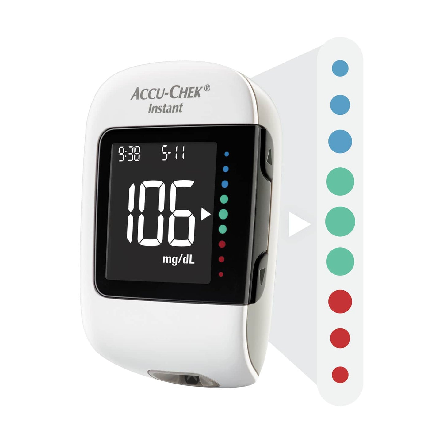 Accu-Chek Instant Messgerät schwarz - kompaktes Blutzuckermessgerät mit großem Display - Med-Praxisbedarf