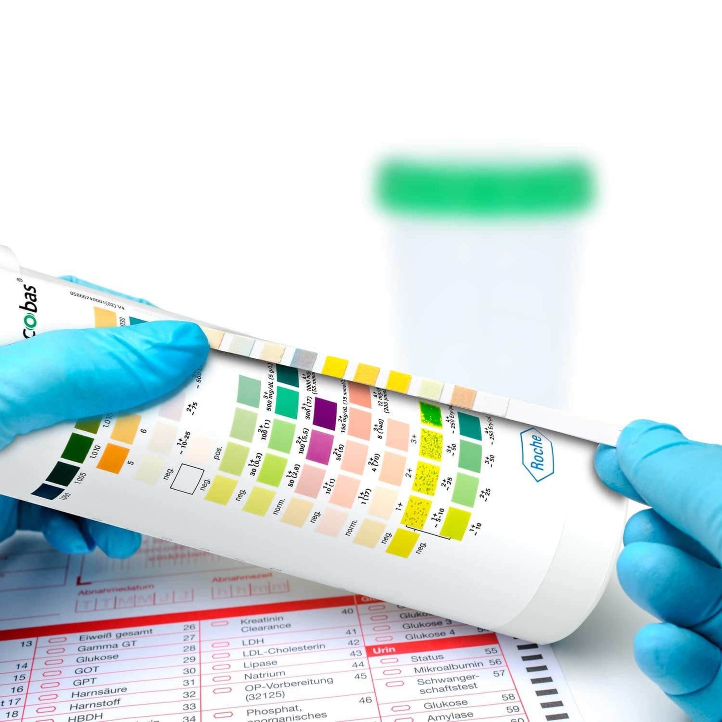 Combur 10 Teststreifen Urinanalyse - 100 Einheiten, hohe Empfindlichkeit - Med-Praxisbedarf