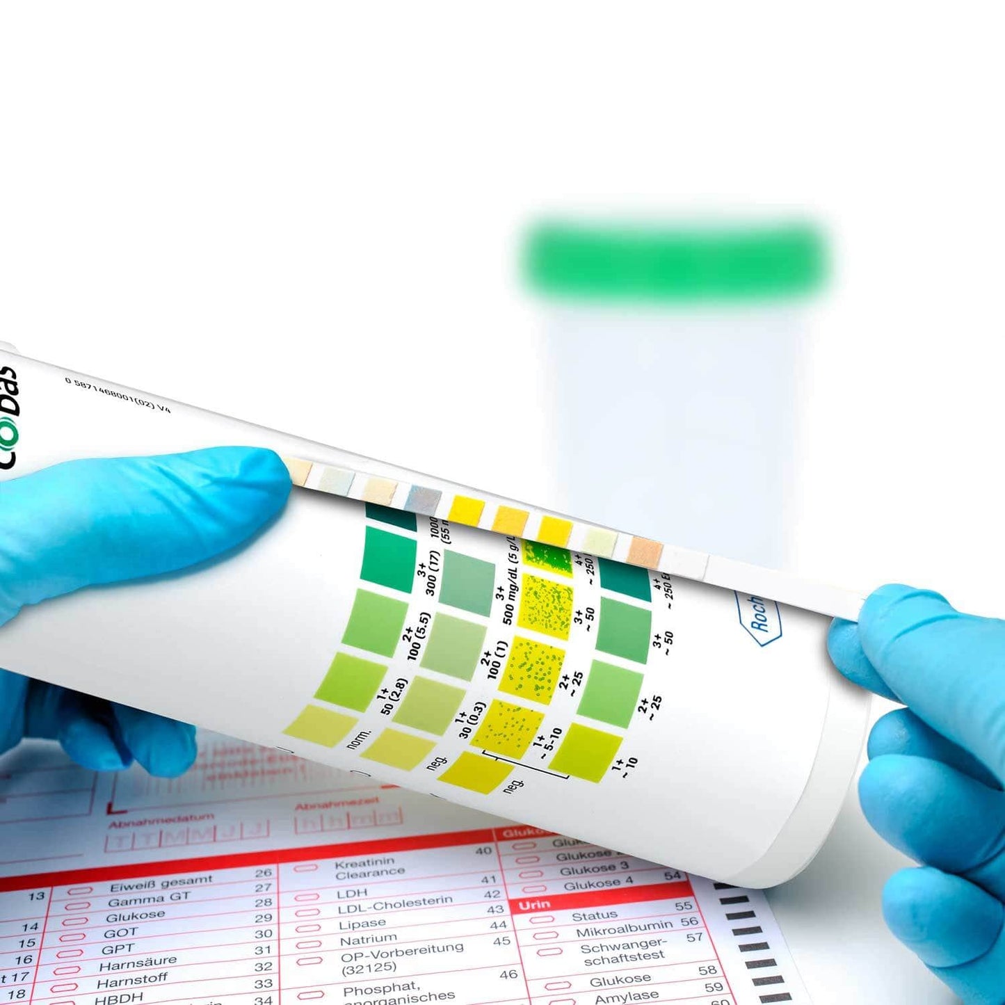 Urinteststreifen Combur 3 Test E - 50 Einheiten zur Urinanalyse - Med-Praxisbedarf