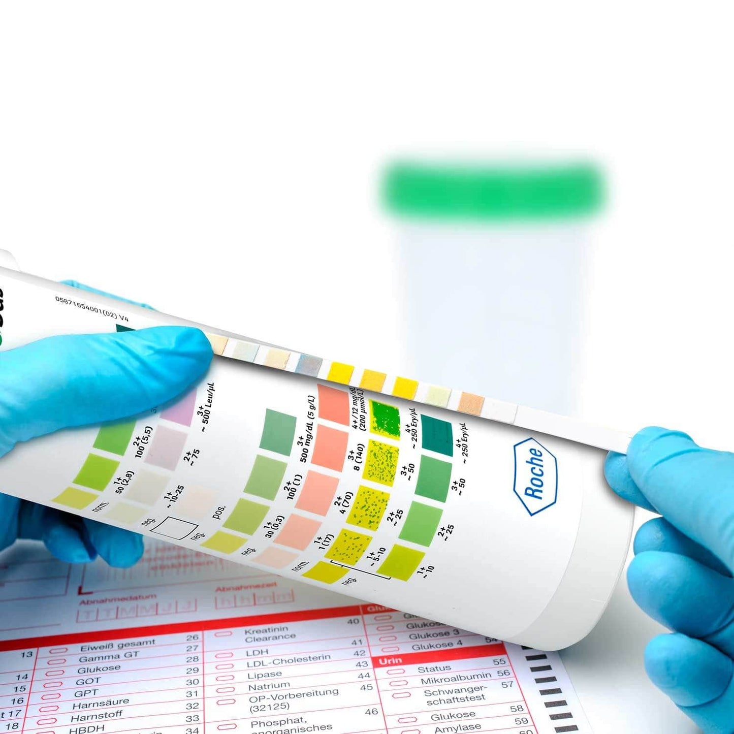 Urinteststreifen Combur 6 Test - 50 Einheiten für Glucose, Eiweiß und Nitrit - Med-Praxisbedarf