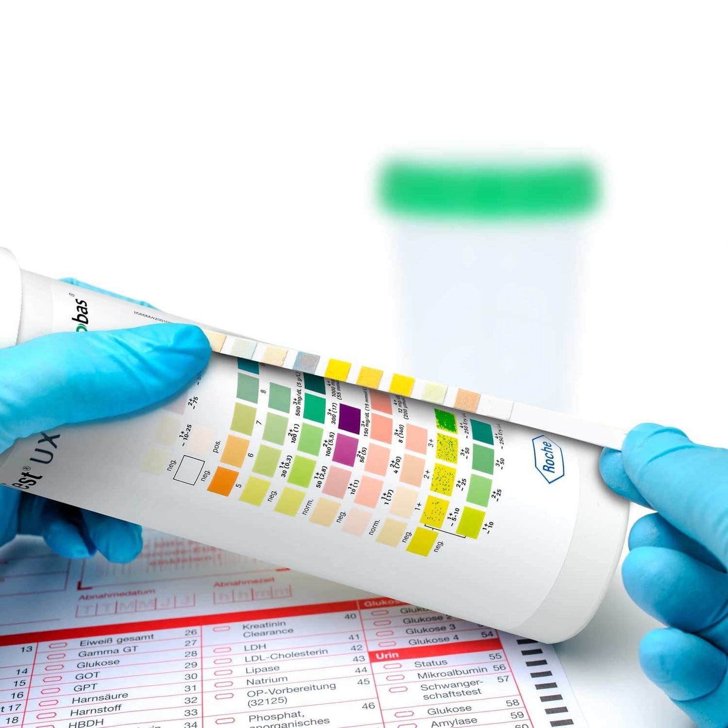 Roche Combur Test UX Streifen - professionelle Harnanalyse in der Praxis - Med-Praxisbedarf