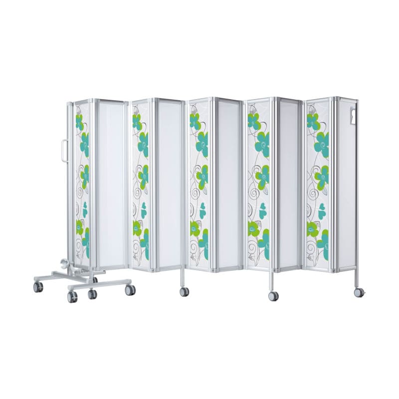 Design-Platte für ropimex Faltwände mit Blumen-Muster - dekorative Raumtrennung für Praxen - Med-Praxisbedarf