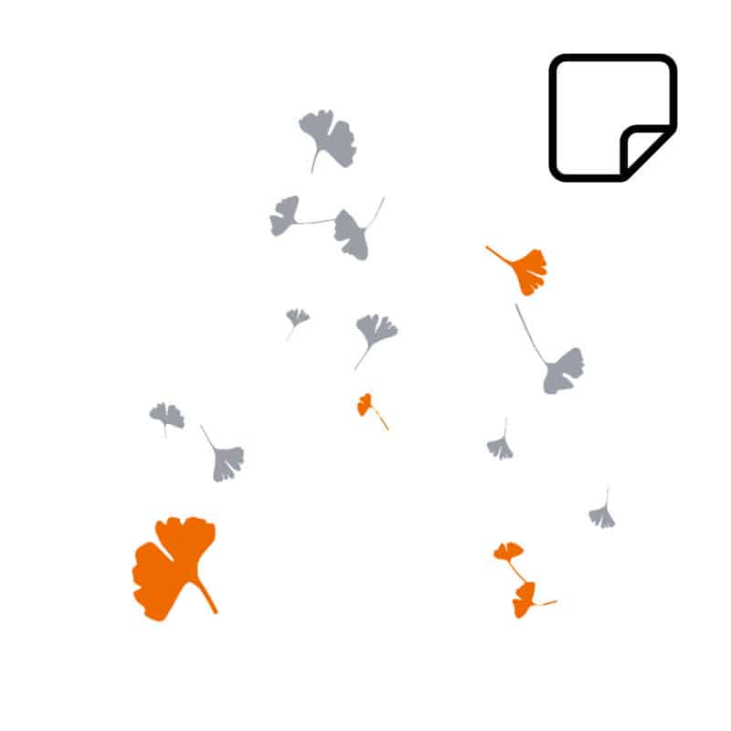 Mehrere Ginko-Piktogramm Sticker - grünes Blatt-Design zur optischen Auflockerung - Med-Praxisbedarf