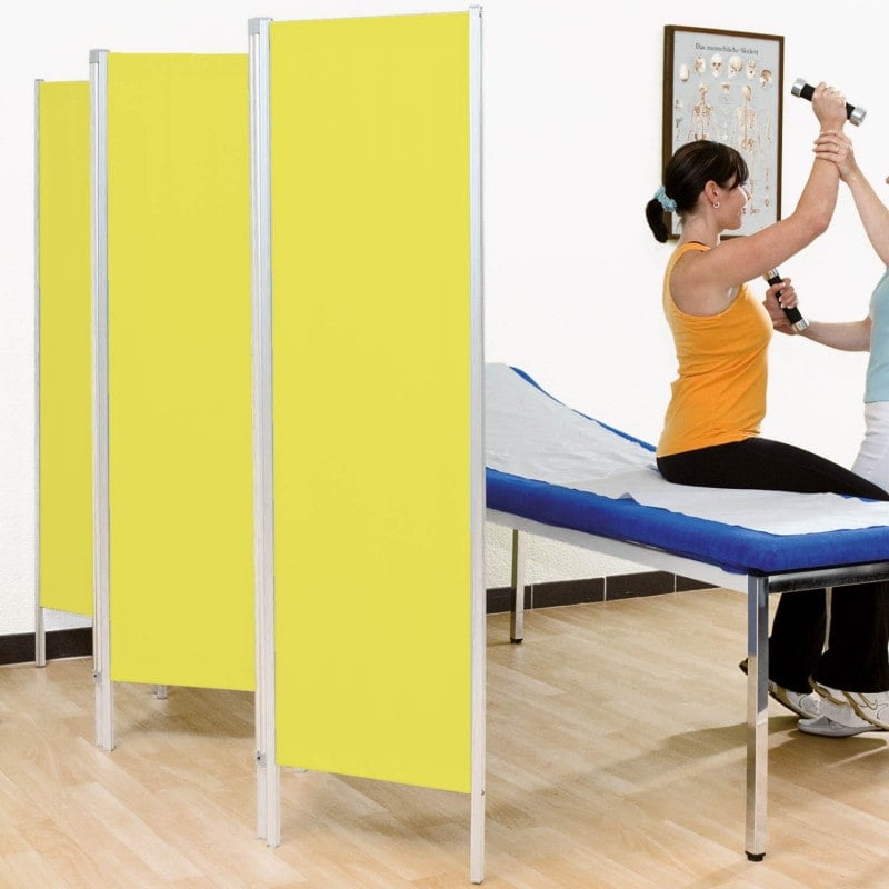 Mobiler Paravent mit Rollen - Raumteiler in Seitenansicht, Höhe ca. 180 cm - Med-Praxisbedarf